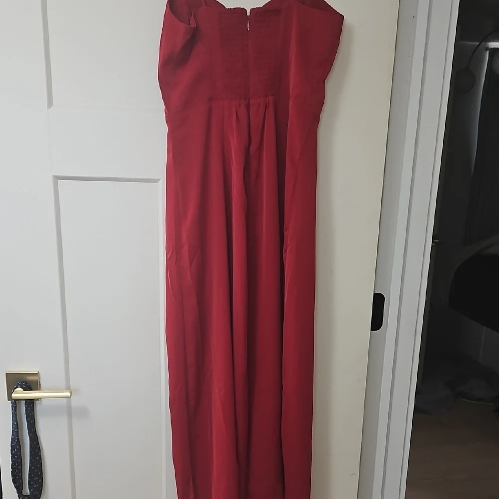 Abercrombie & Fitch Red Spaghetti-Strap Maxi Dress